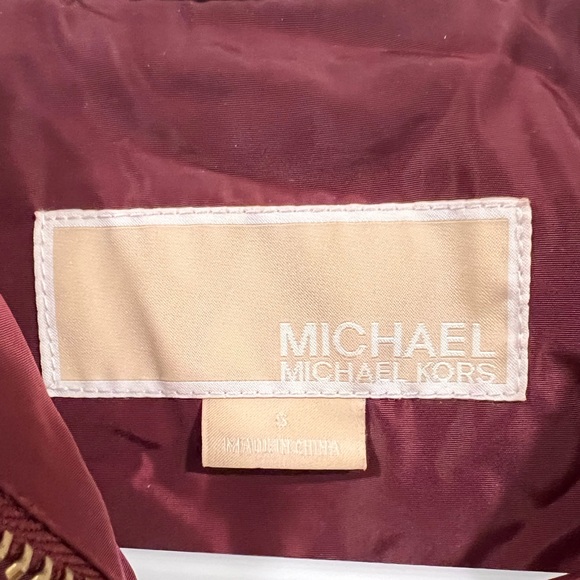 Maroon Michael Kors Rain Jacket - size S - Picture 3 of 3